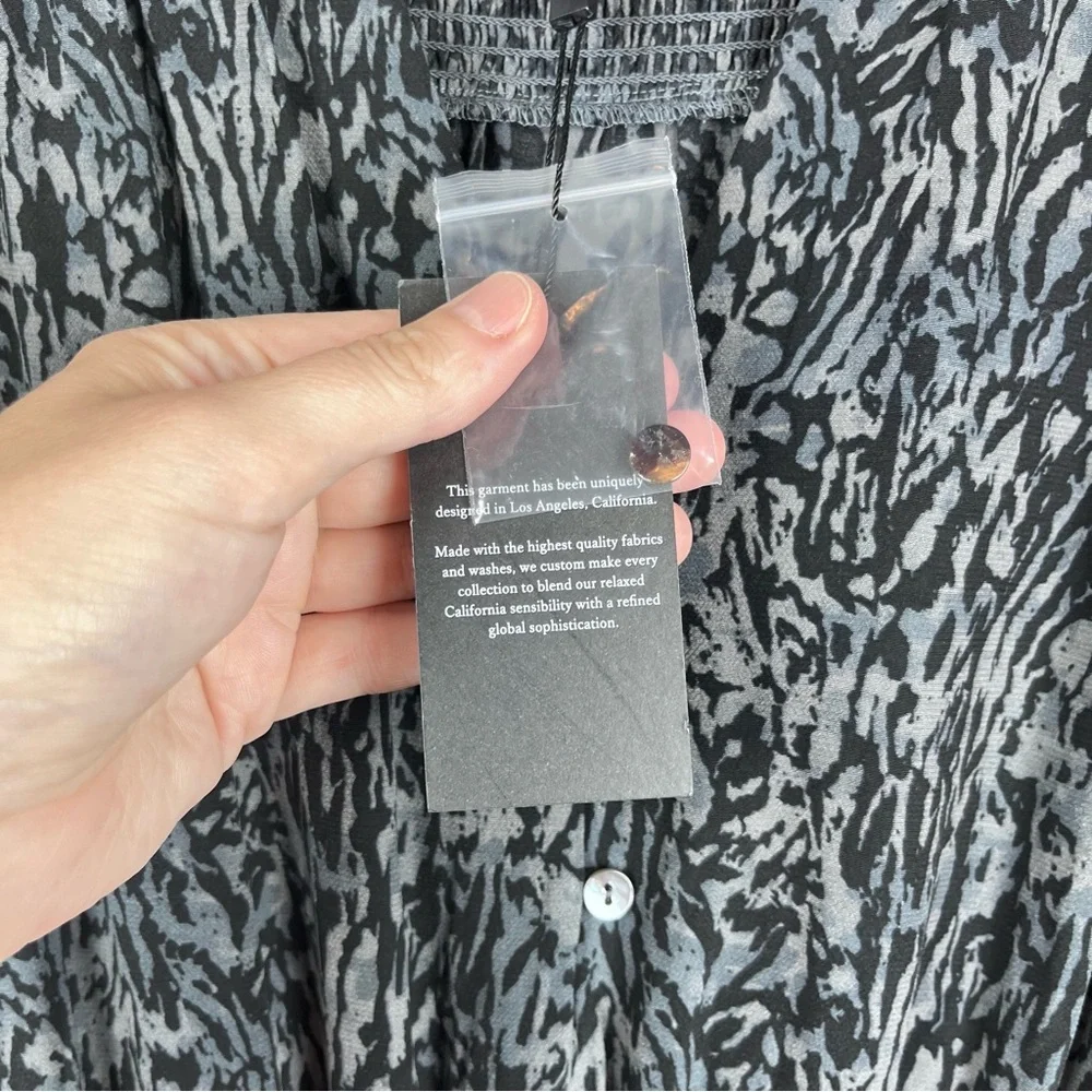 NEW Rails Zana Charcoal Gray Abstract Animal Cinched Waist Dress Size XS - Picture 6 of 11